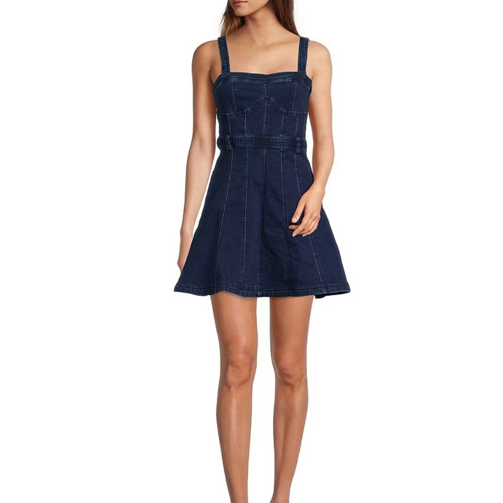 Free People women’s Margot Sweetheart Neck Denim Dress Medium